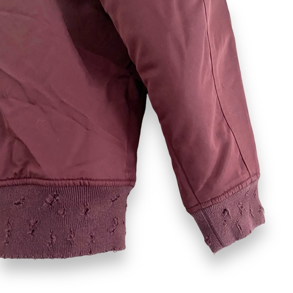 IRO Jean Ilisa Lace Up Bomber Jacket In Distressed Plum Size 40/Large - Picture 9 of 10